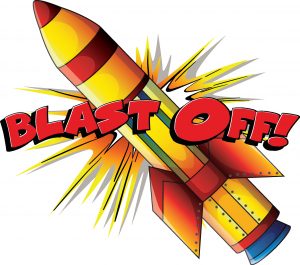 Font,Design,For,Phrase,Blast,Off,With,Rocket,On,White